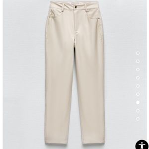 Faux leather mom fit pants